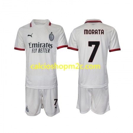 AC Milan Morata 7 Bambino Maglia Trasferta 2024/2025 Manica Corta